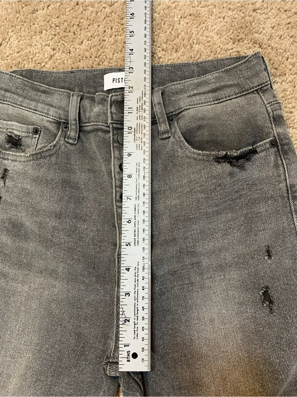 pistola Gray High-Rise Straight Leg Jeans with Button-Fly - Picture 8 of 10